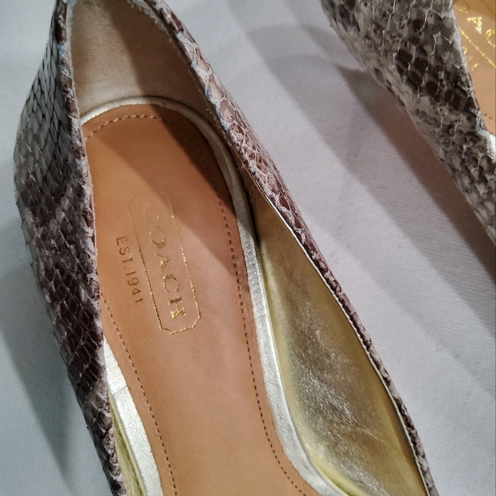 Coach Mandy Python-Embossed Leather Size 7 - Picture 6 of 15